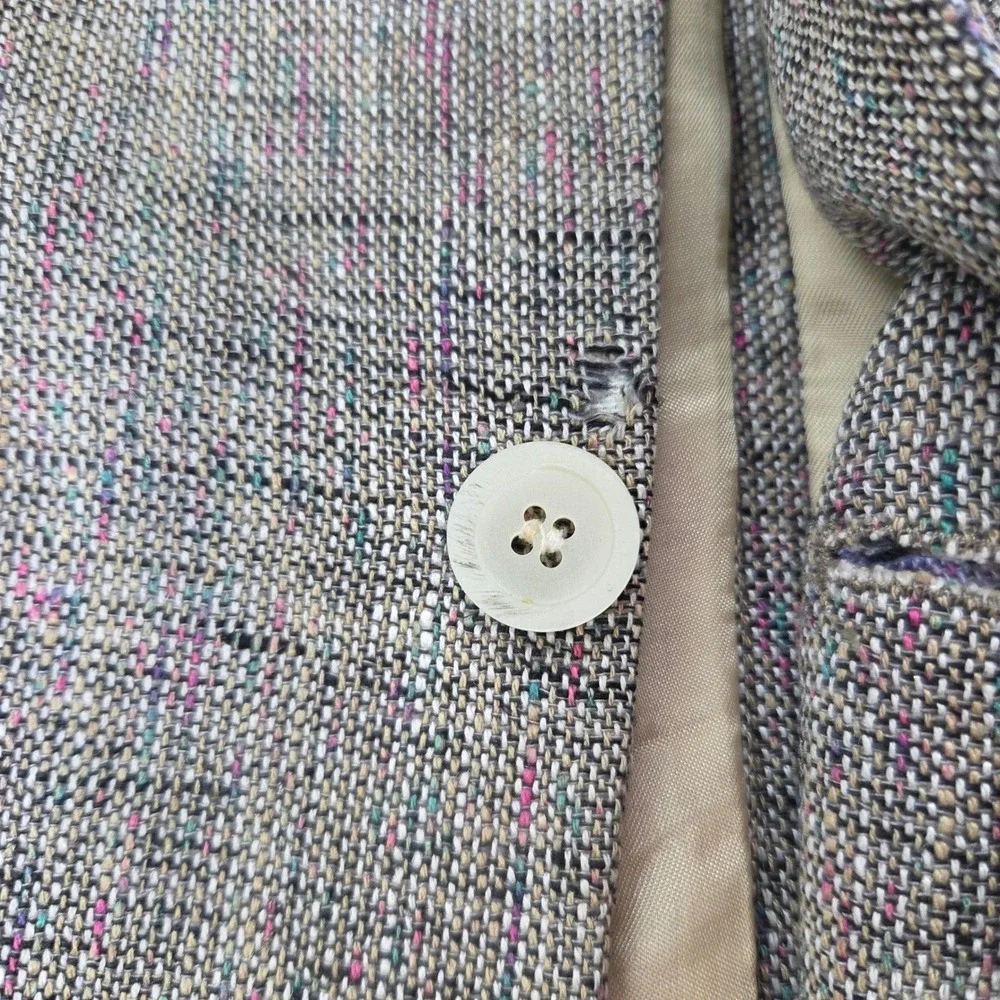 Yorkshire Ltd Blazer Men 44R Gray Multi 100% Silk Textured Two-Button Sport Coat